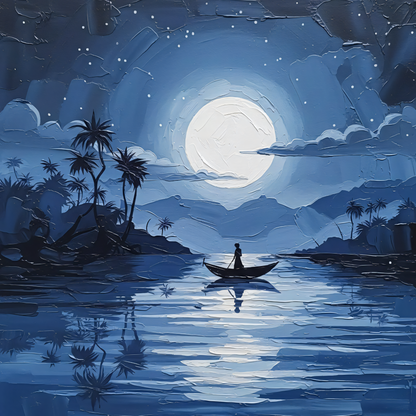 Midnight Serenity Moonlit Voyage