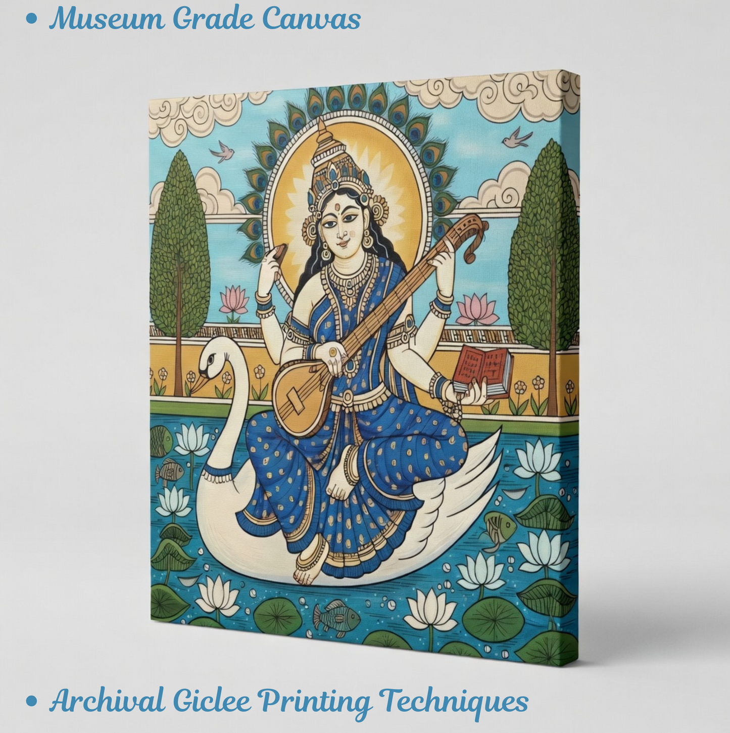 Goddess Saraswati Divine Wisdom Canvas