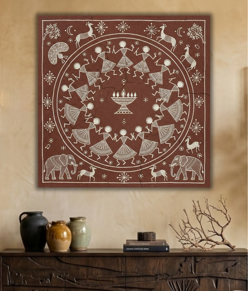 Warli Heritage Celebration Canvas