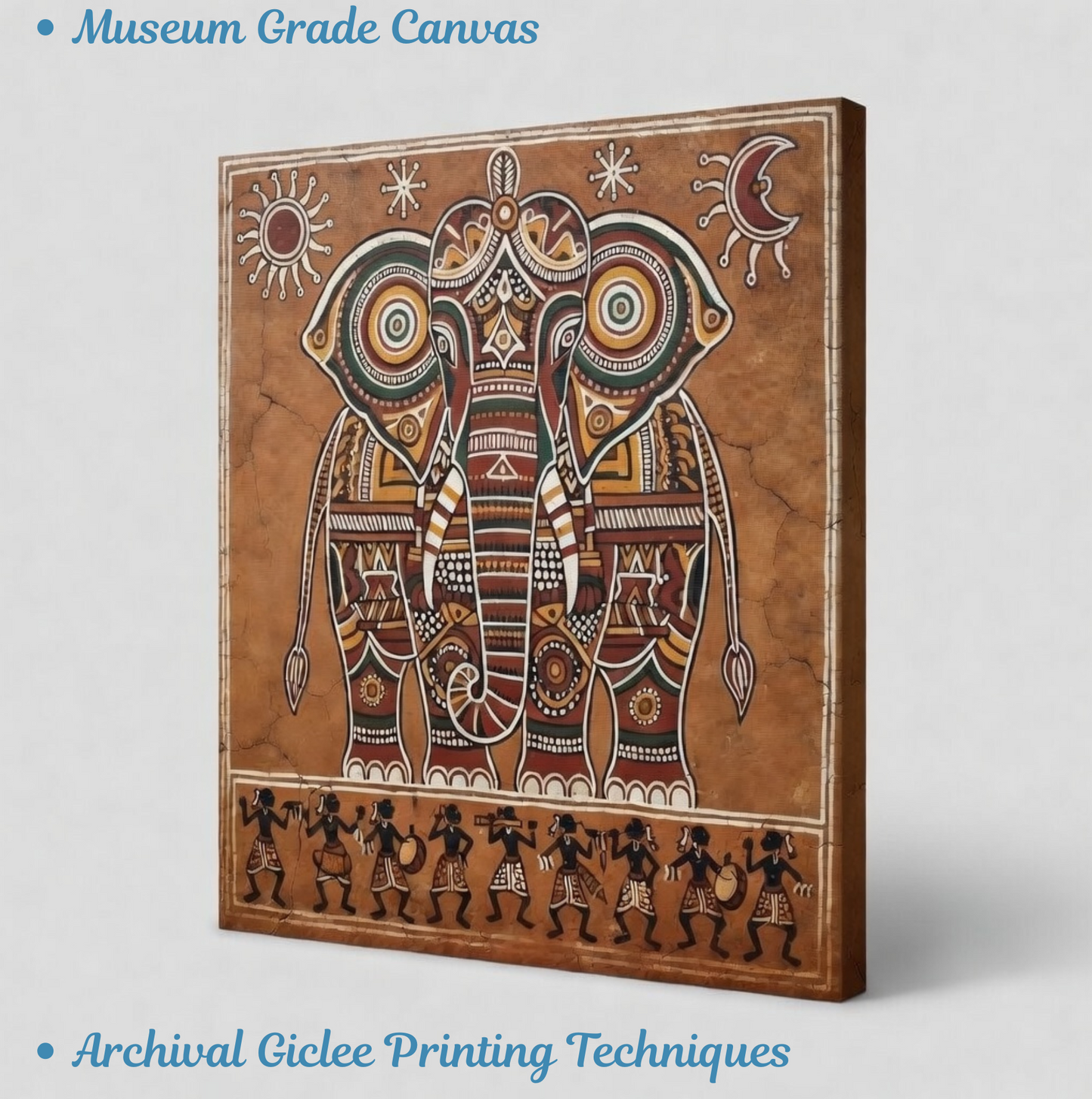 Majestic Ceremonial Elephant Folk Art