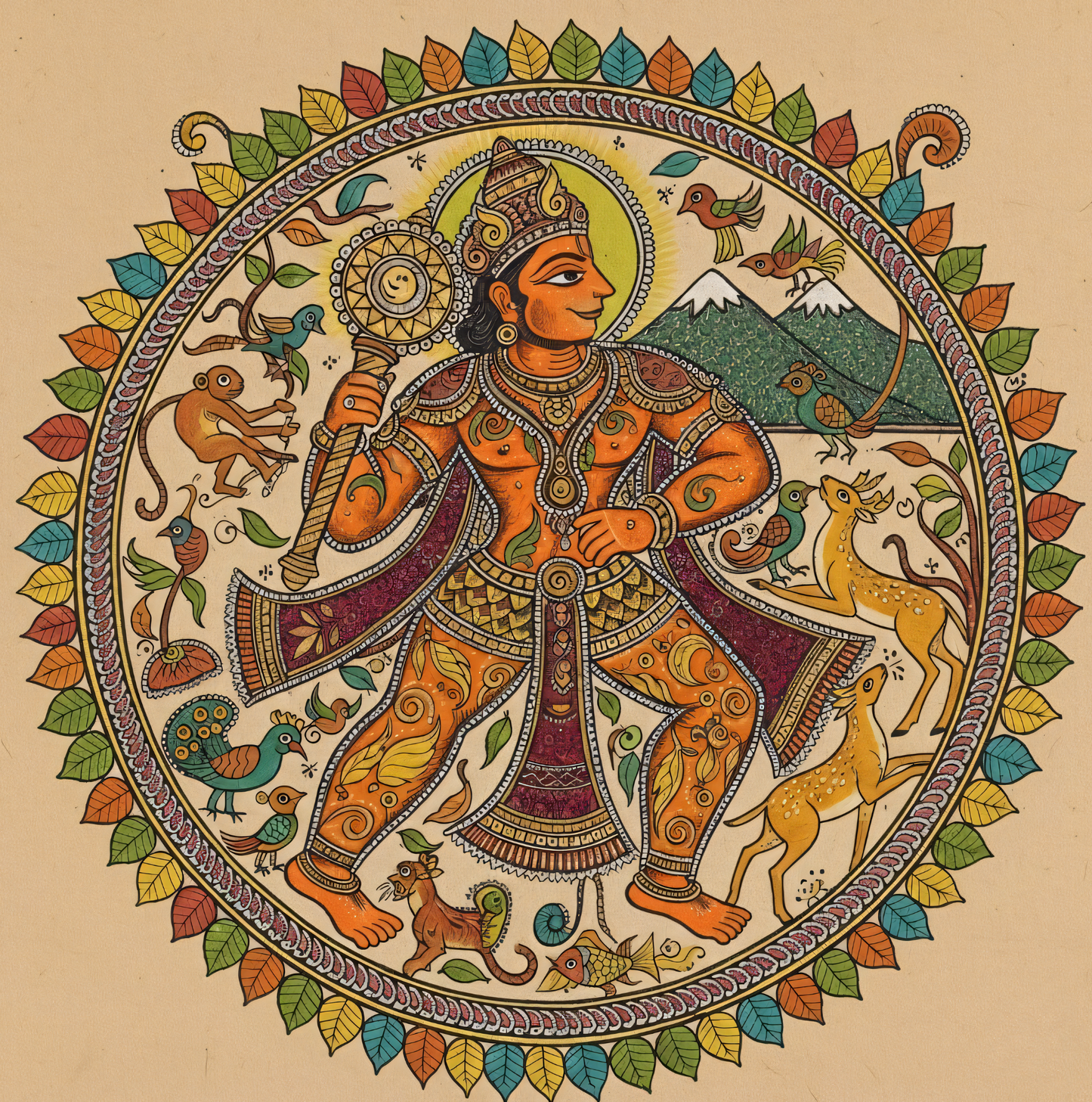 Lord Hanuman Divine Strength Mandala
