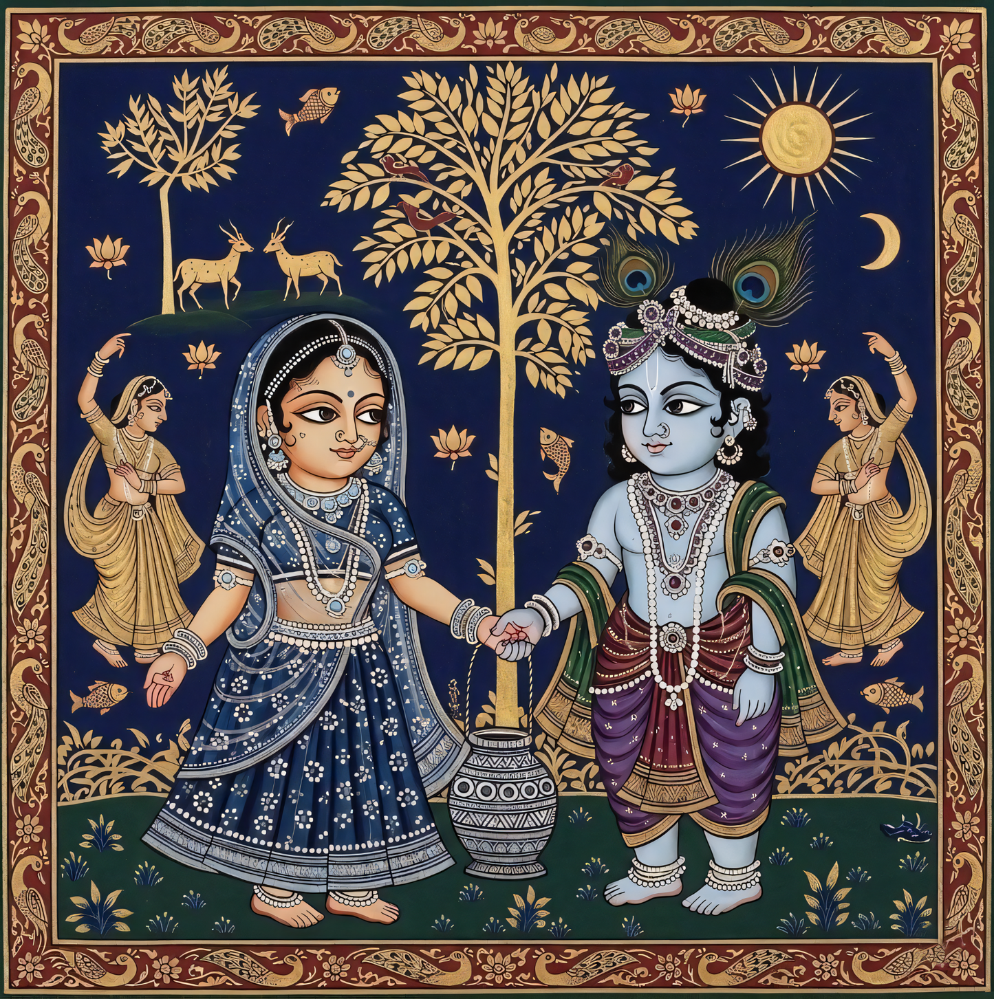 Radha Krishna Eternal Devotion Canvas