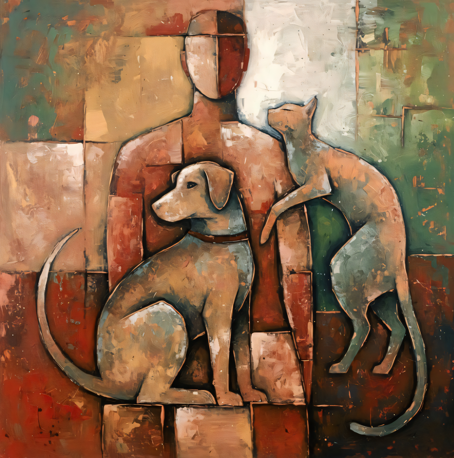Faithful Companions Abstract Portrait