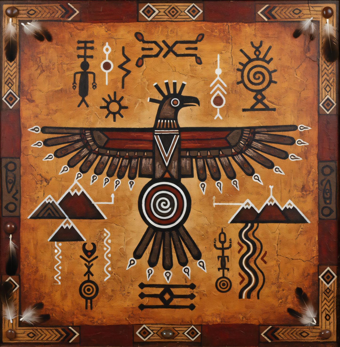 Sacred Thunderbird Tribal Heritage Canvas