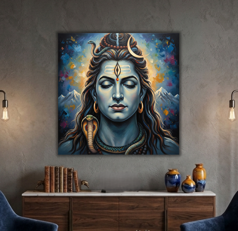 Lord Shiva’s Meditative Radiance Canvas