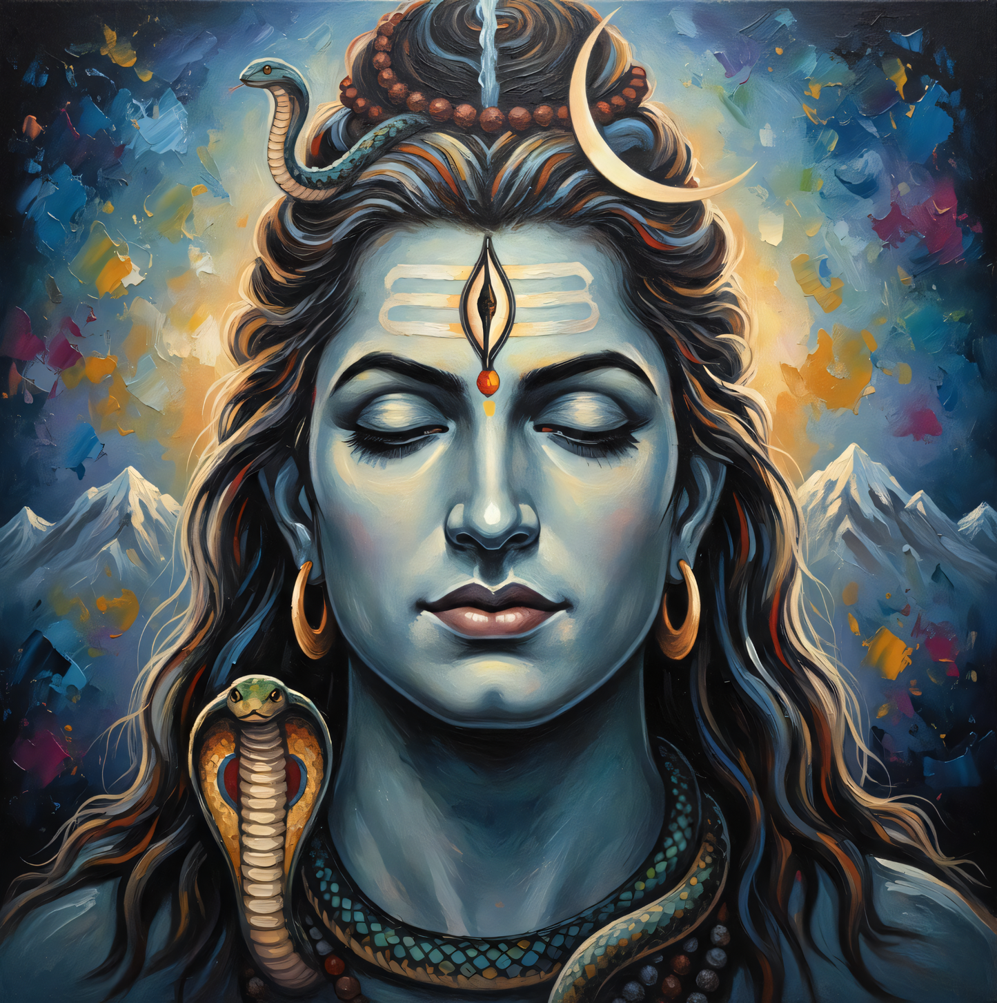 Lord Shiva’s Meditative Radiance Canvas