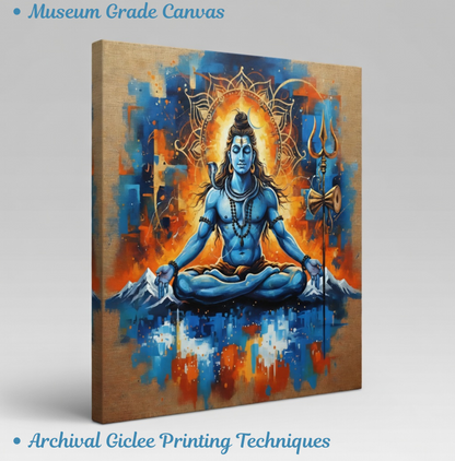 Eternal Calm: Lord Shiva Abstract Canvas Art