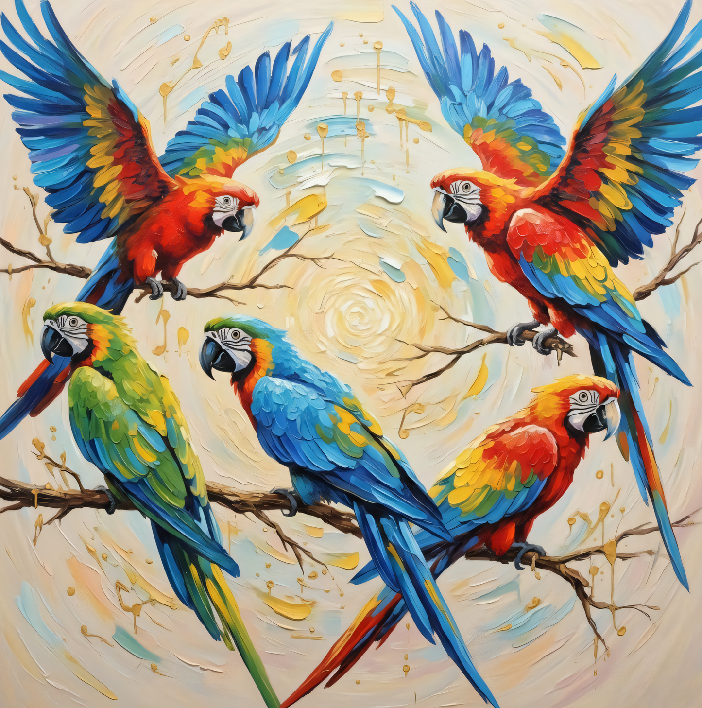 Vibrant Tropical Macaws
