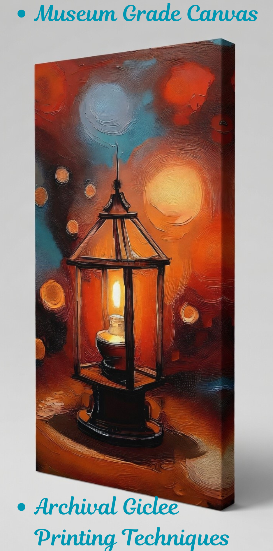 Luminous Vintage Lantern - Impressionist Abstract