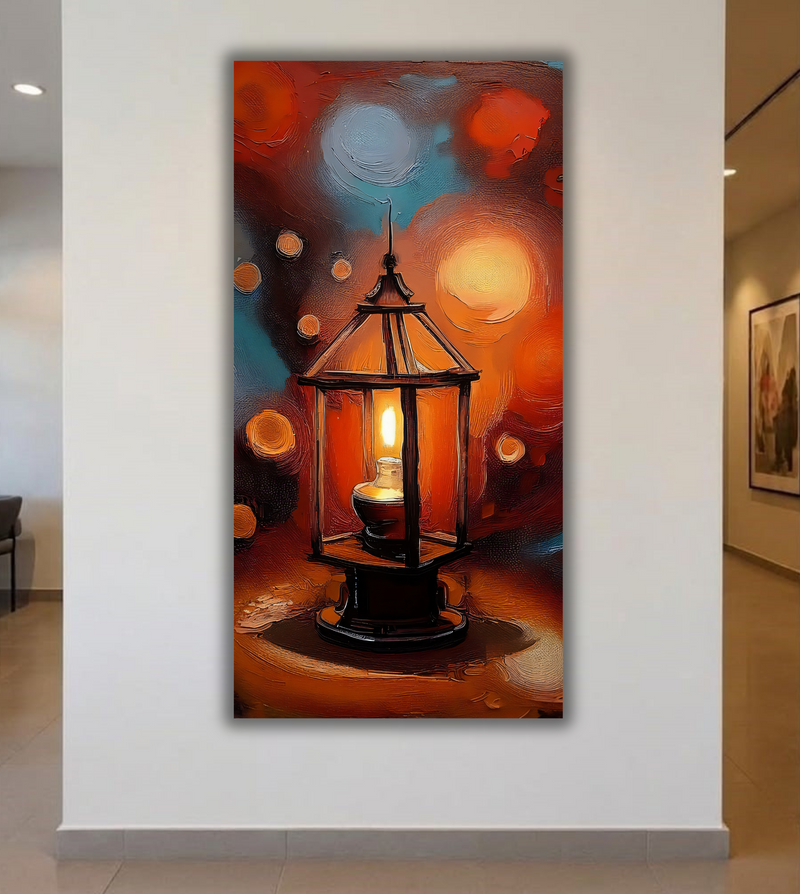 Luminous Vintage Lantern - Impressionist Abstract
