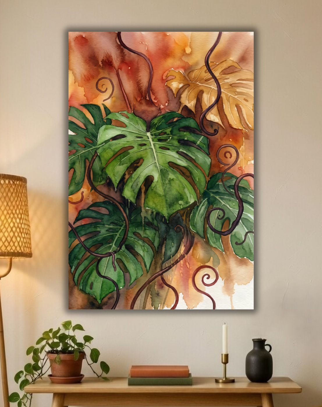 Verdant Monstera Watercolor