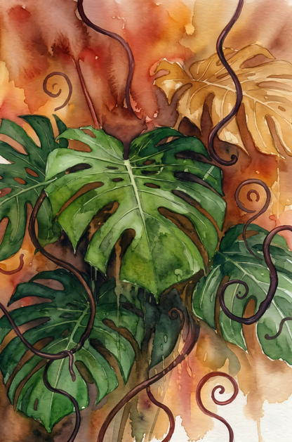 Verdant Monstera Watercolor