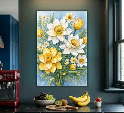 Spring Daffodil Bouquet - Botanical Watercolor