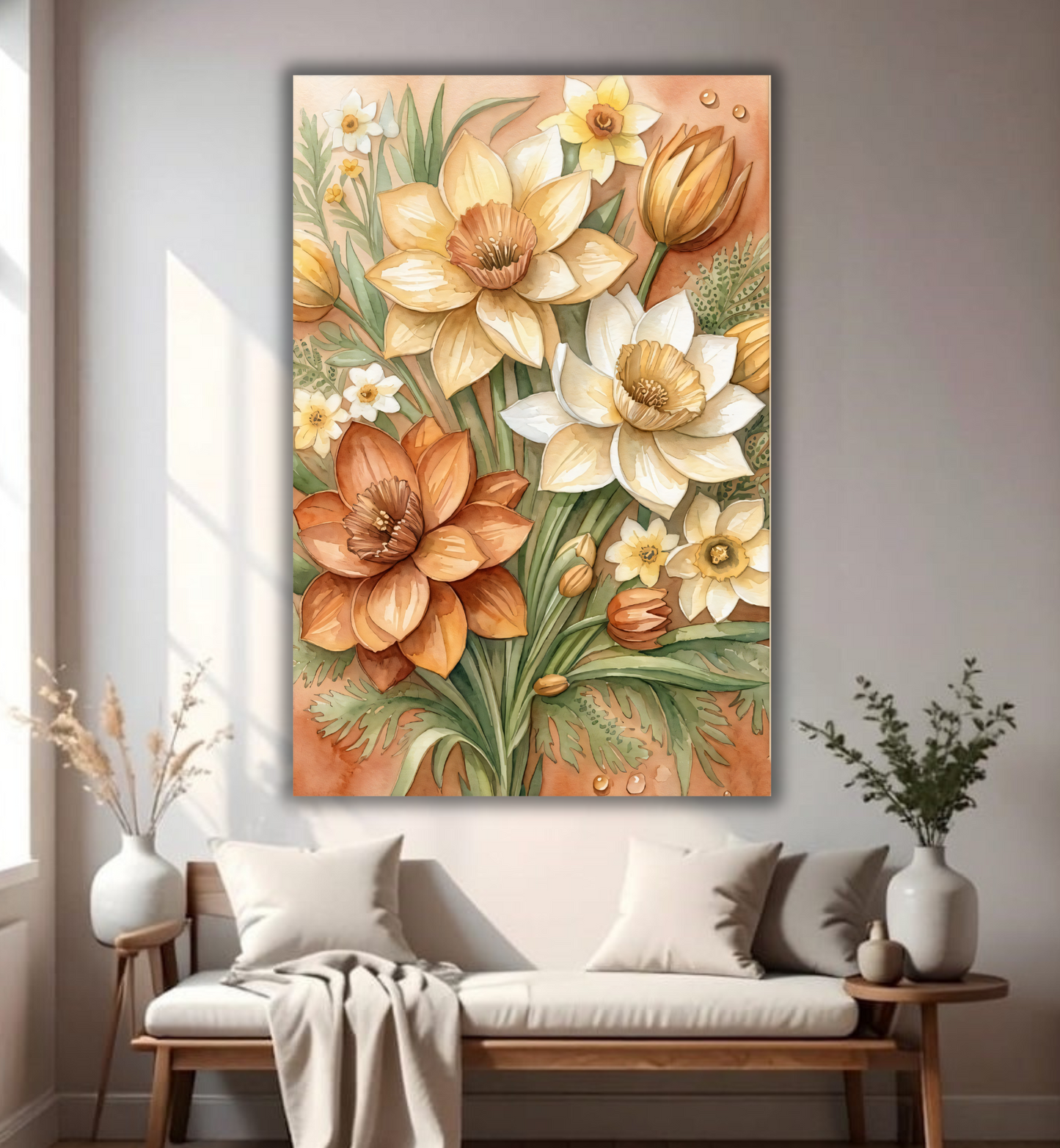 Spring Daffodil Bouquet - Botanical Watercolor