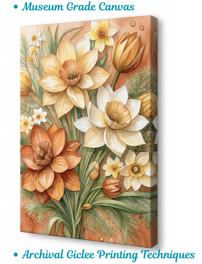 Spring Daffodil Bouquet - Botanical Watercolor