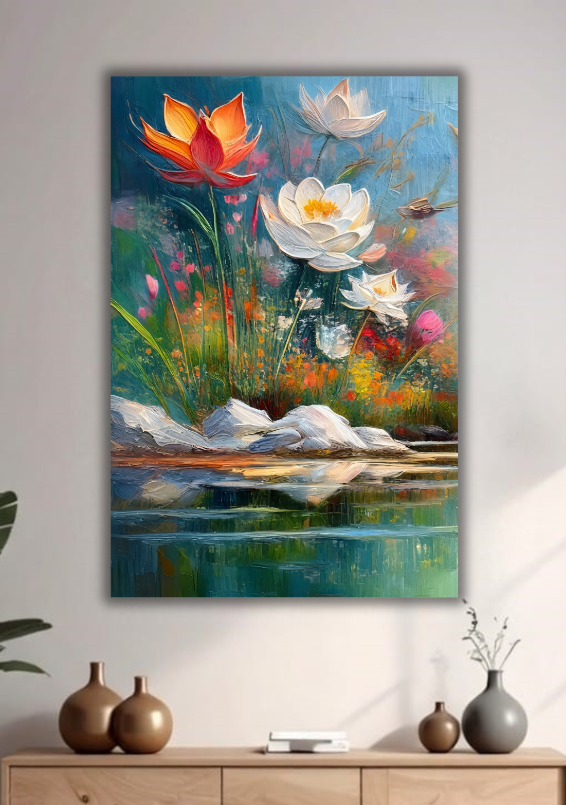 Lakeside Lilies - Abstract Botanical Art