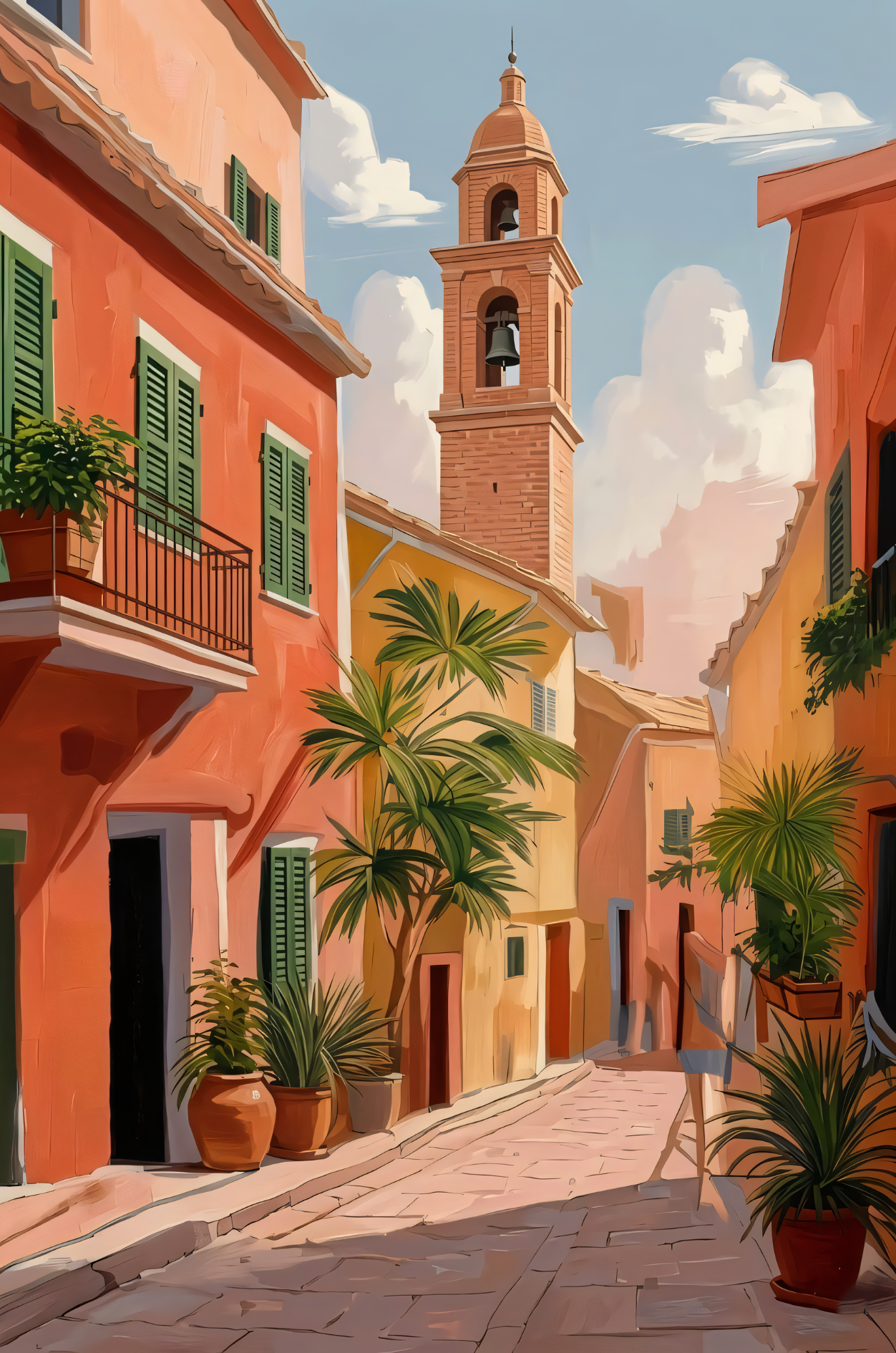 European Bell Tower - Coastal Village Art