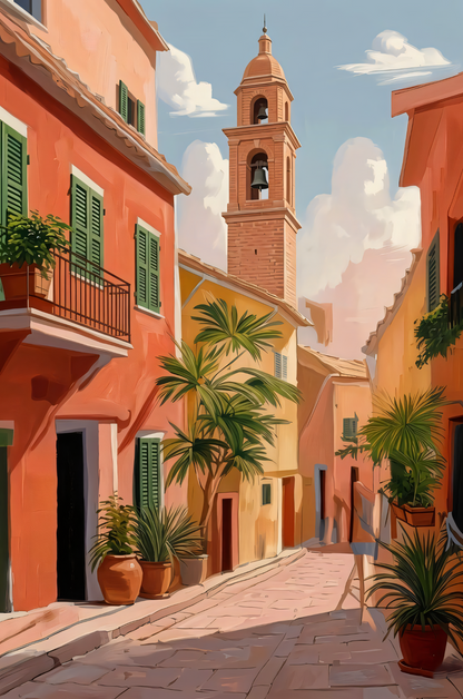 European Bell Tower - Coastal Village Art
