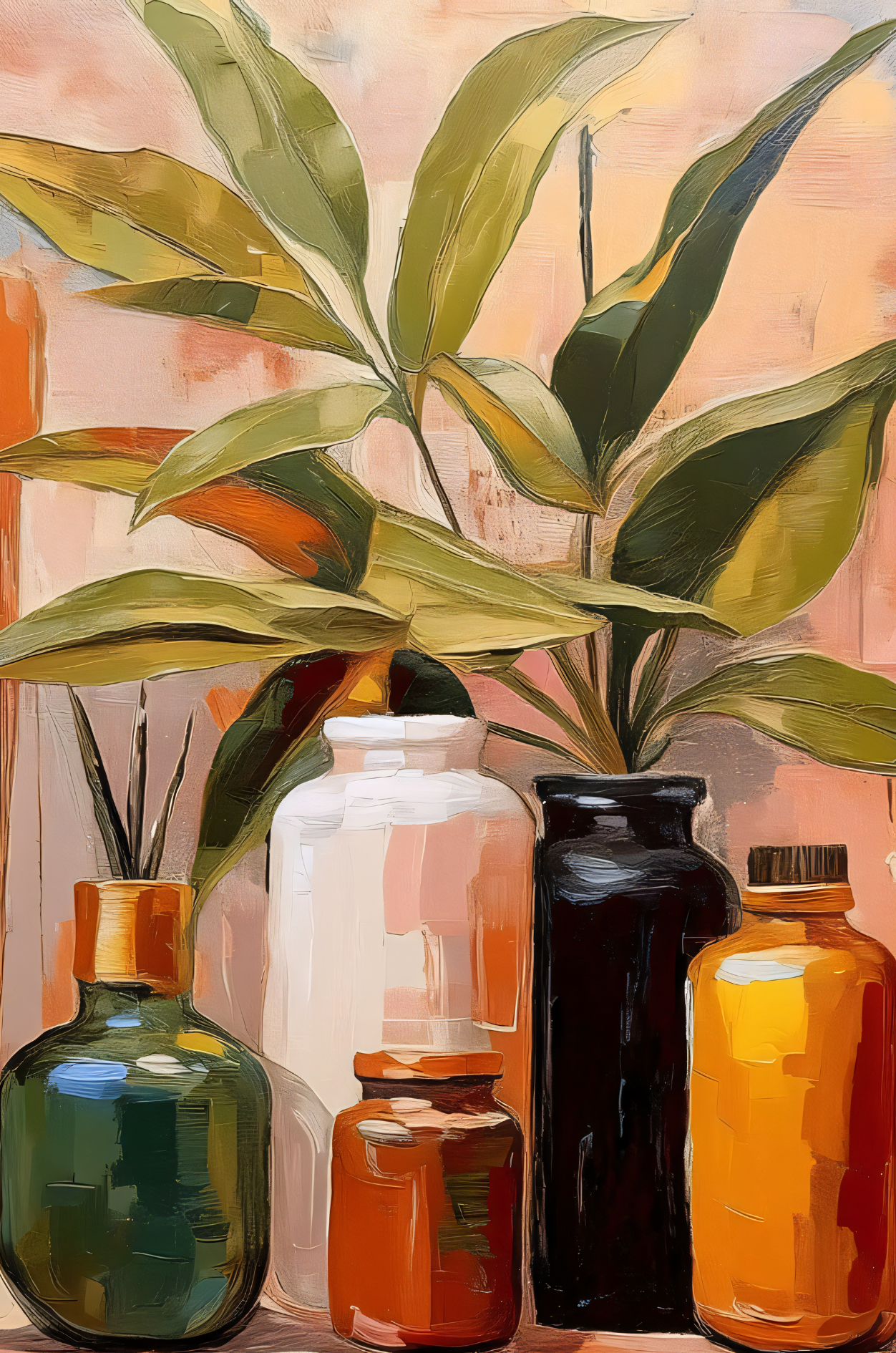 Botanical Still Life - Modern Abstract Canvas