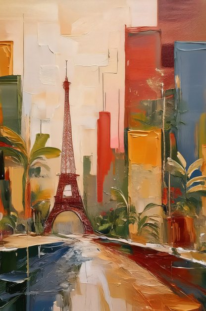 Parisian Dreams - Abstract Cityscape Canvas