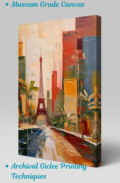 Parisian Dreams - Abstract Cityscape Canvas