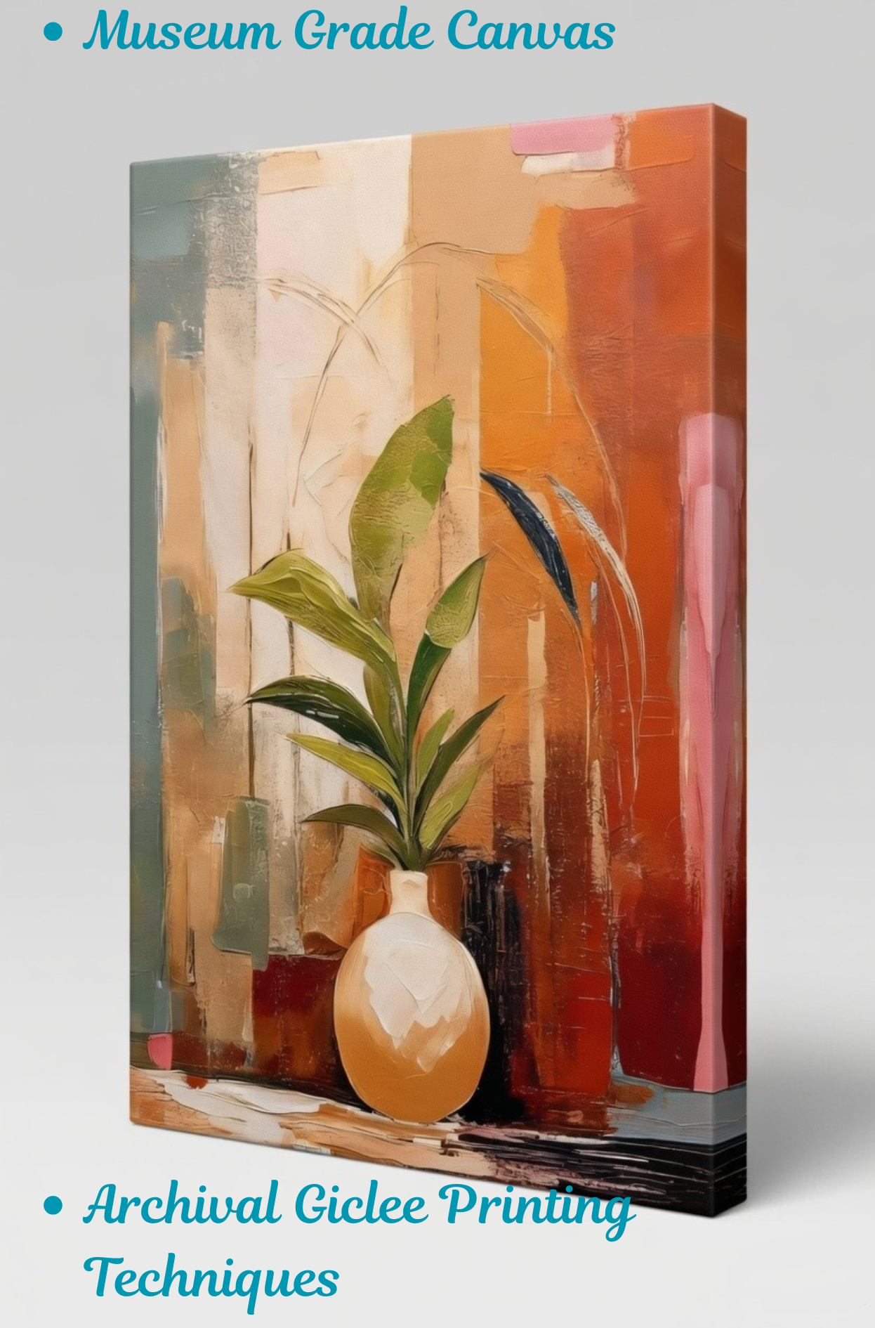 Abstract Botanical Still Life - Warm Earth Tones & Sage Green