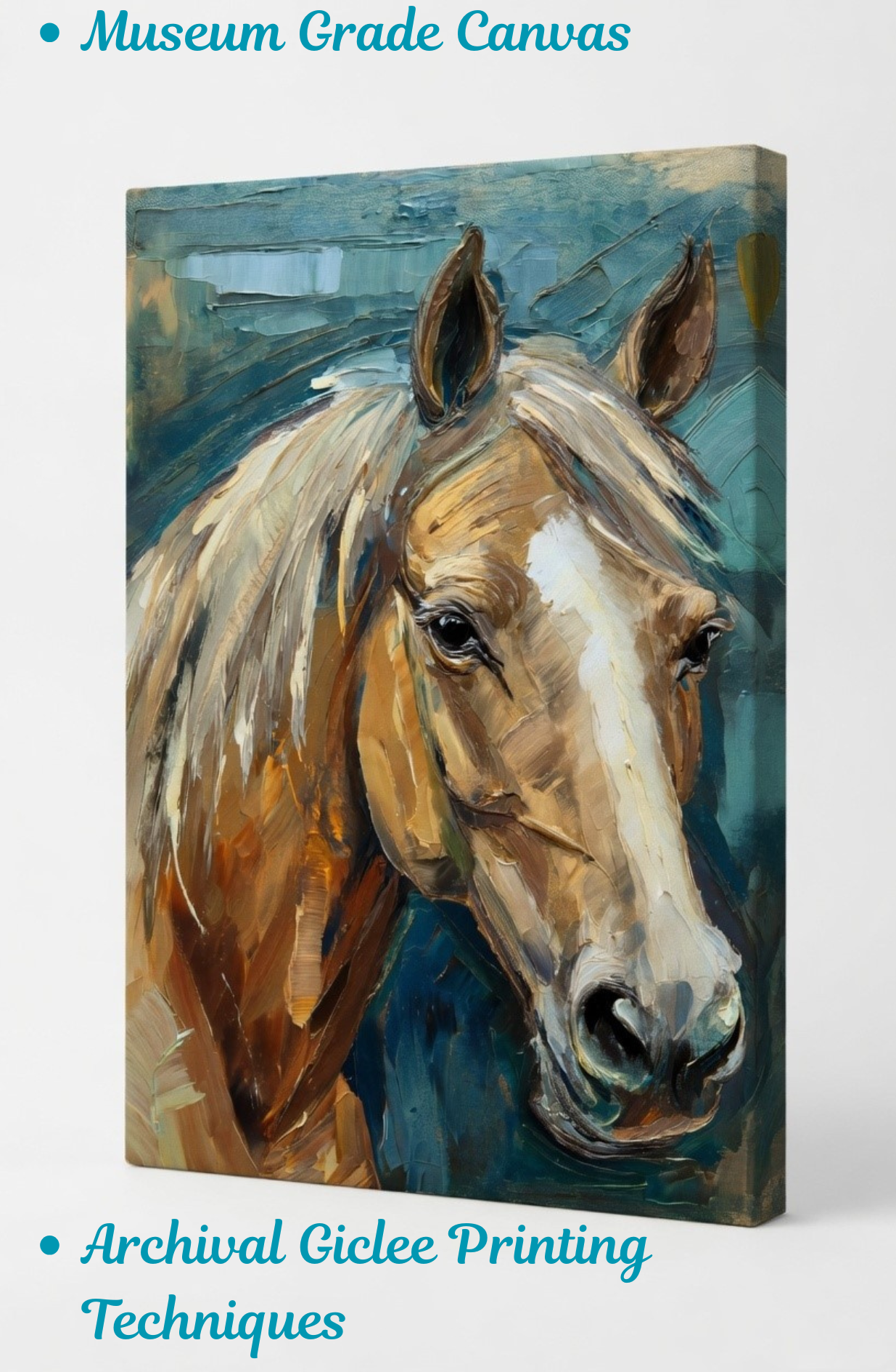 Spirit of the Stallion: Impasto Palette Knife Horse Portrait