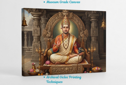 Divine Wisdom: Lord Basavanna Spiritual Canvas Art