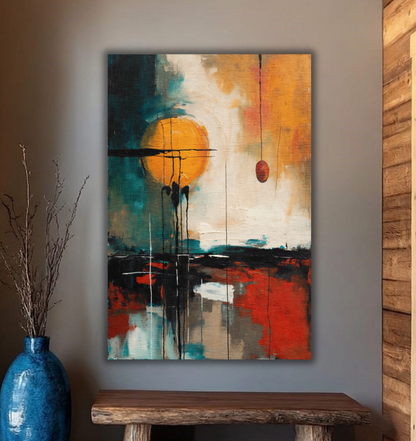 Celestial Equilibrium: Modern Abstract Minimalist Canvas Art