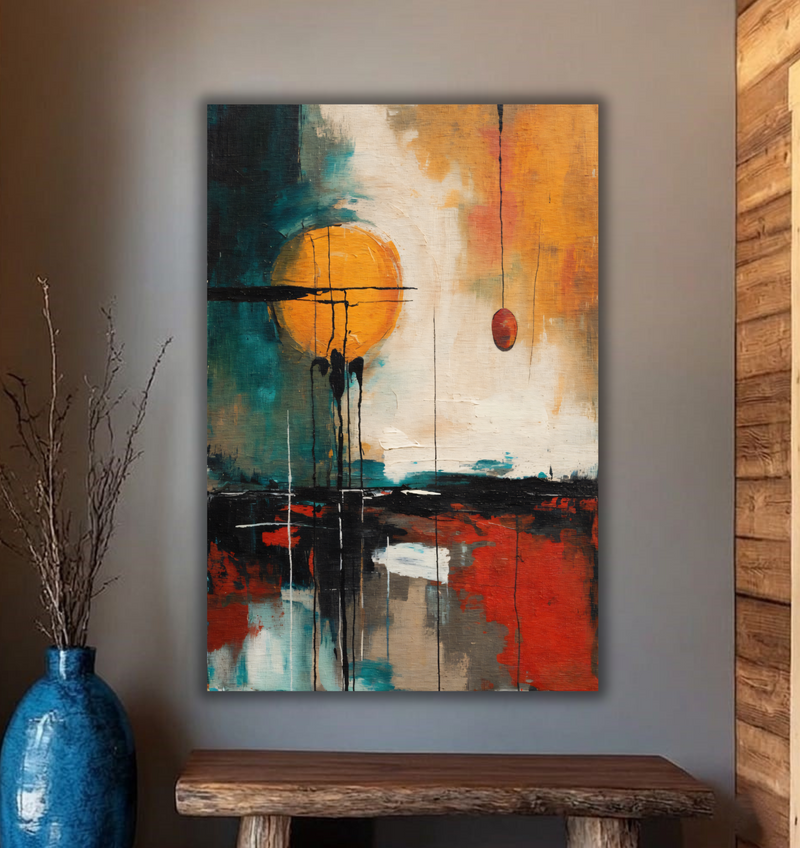 Celestial Equilibrium: Modern Abstract Minimalist Canvas Art