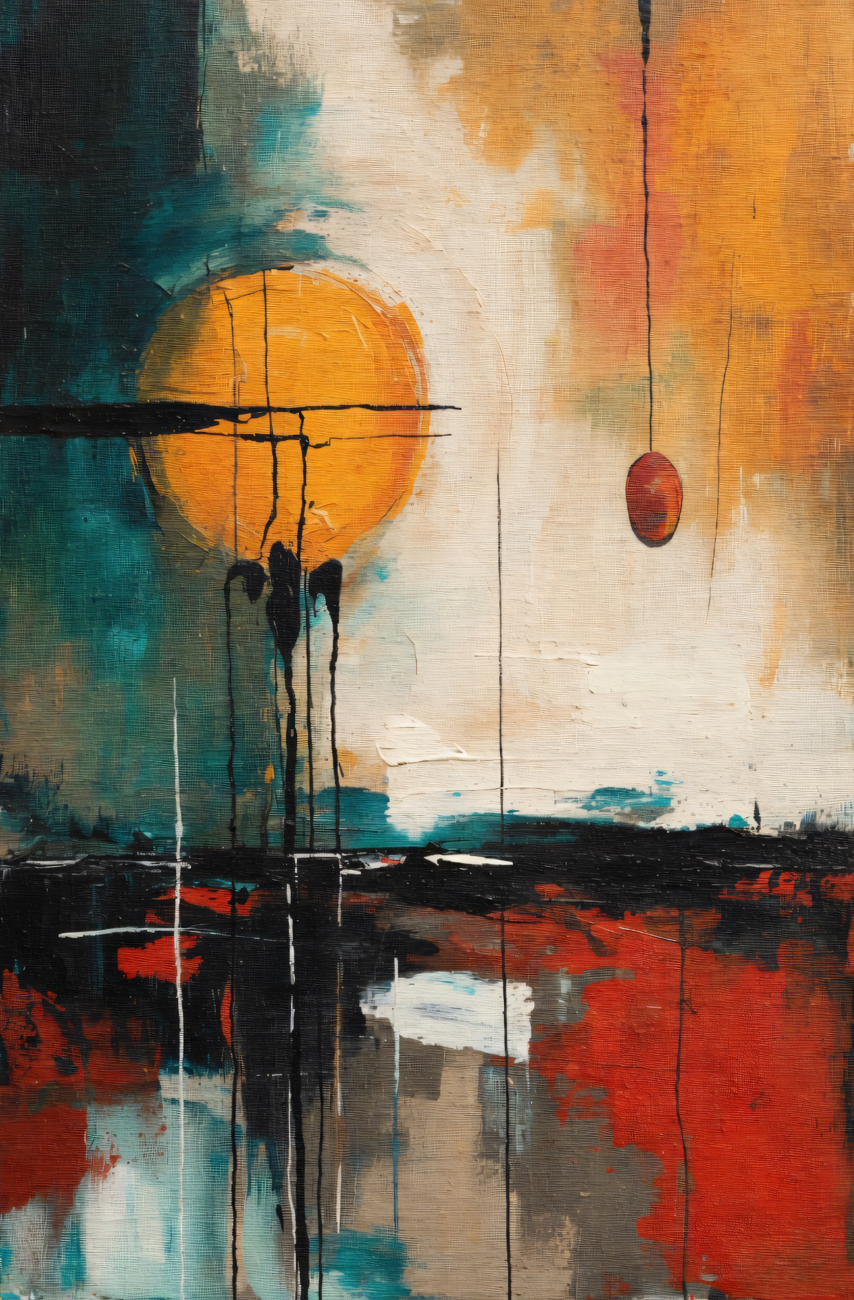 Celestial Equilibrium: Modern Abstract Minimalist Canvas Art