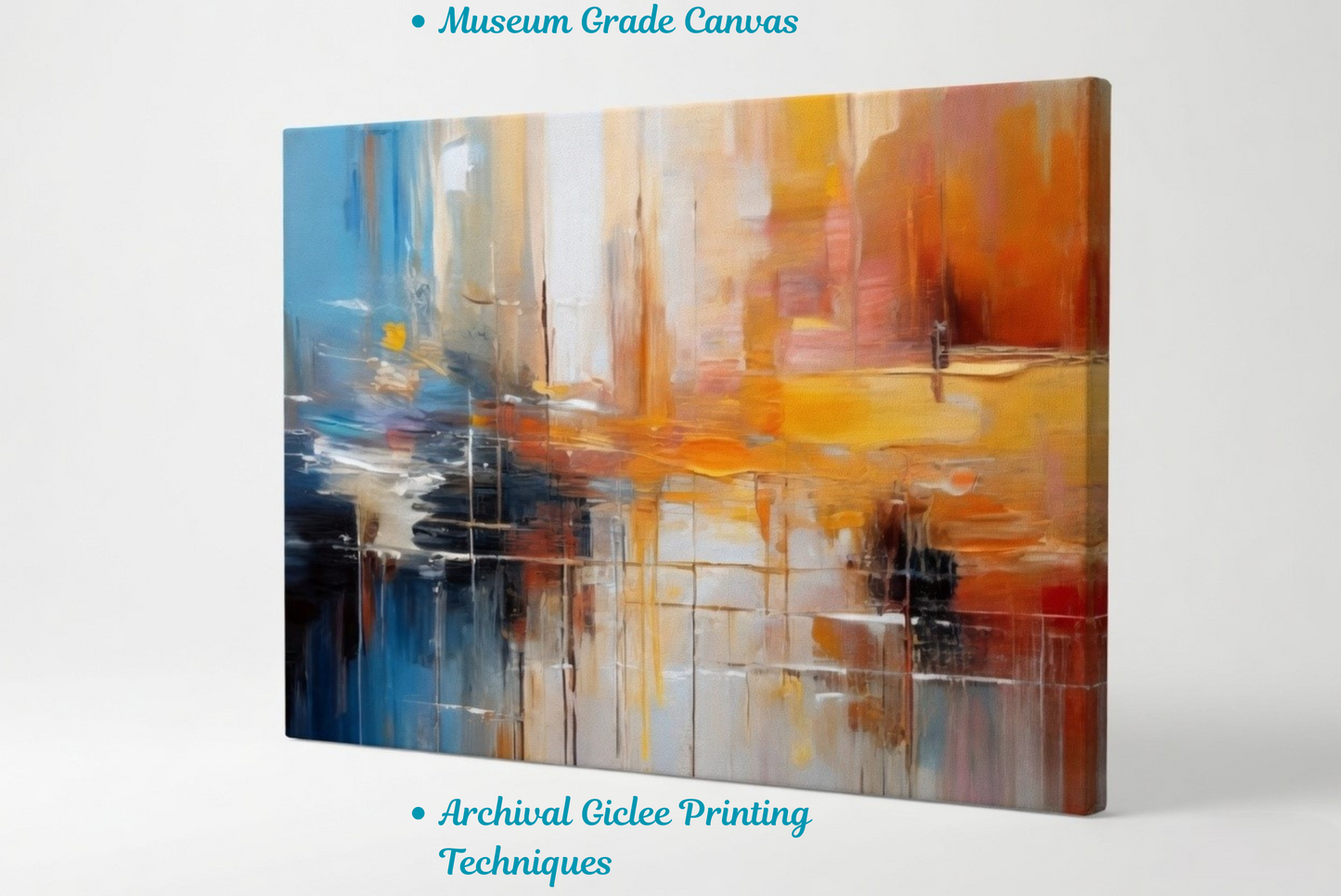 Urban Reflection: Abstract Cityscape Impression Canvas Art