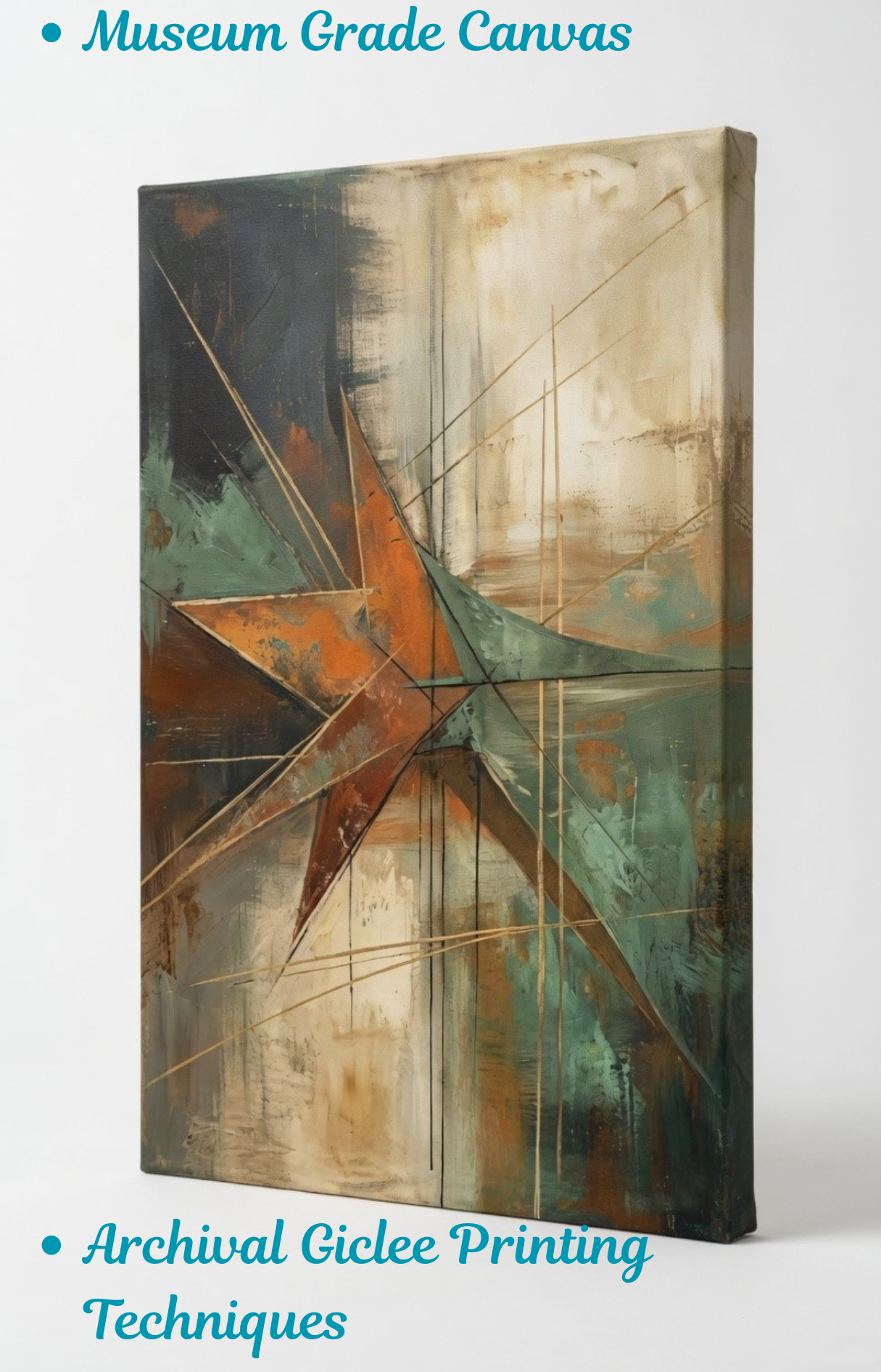 Celestial Geometry: Abstract Star & Lines Canvas Art