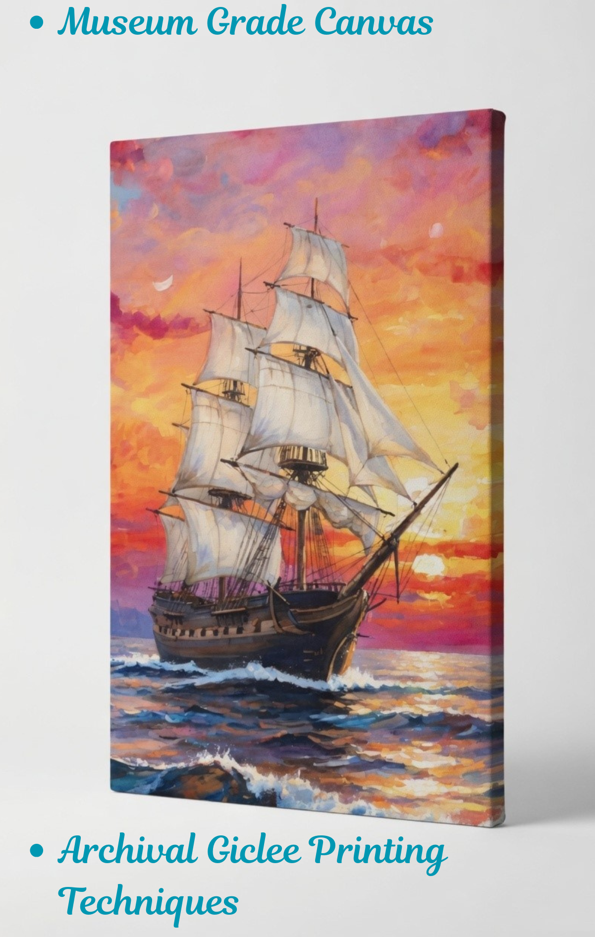 Crimson Voyage: Majestic Galleon at Sunset Canvas Art