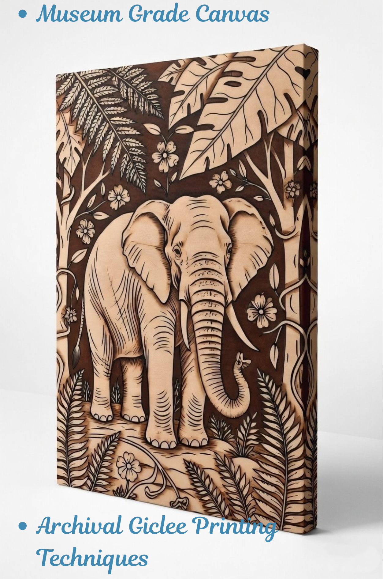 Bas-Relief Jungle Elephant