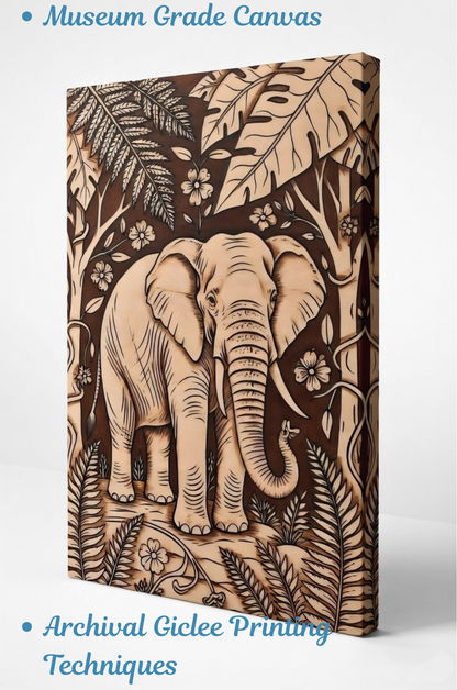 Bas-Relief Jungle Elephant