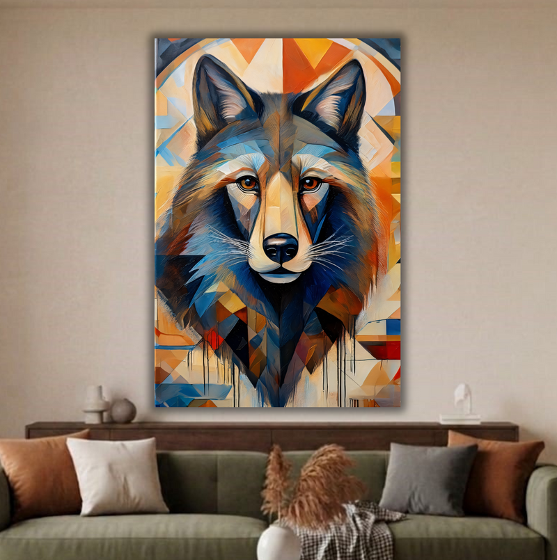Geometric Guardian Wolf