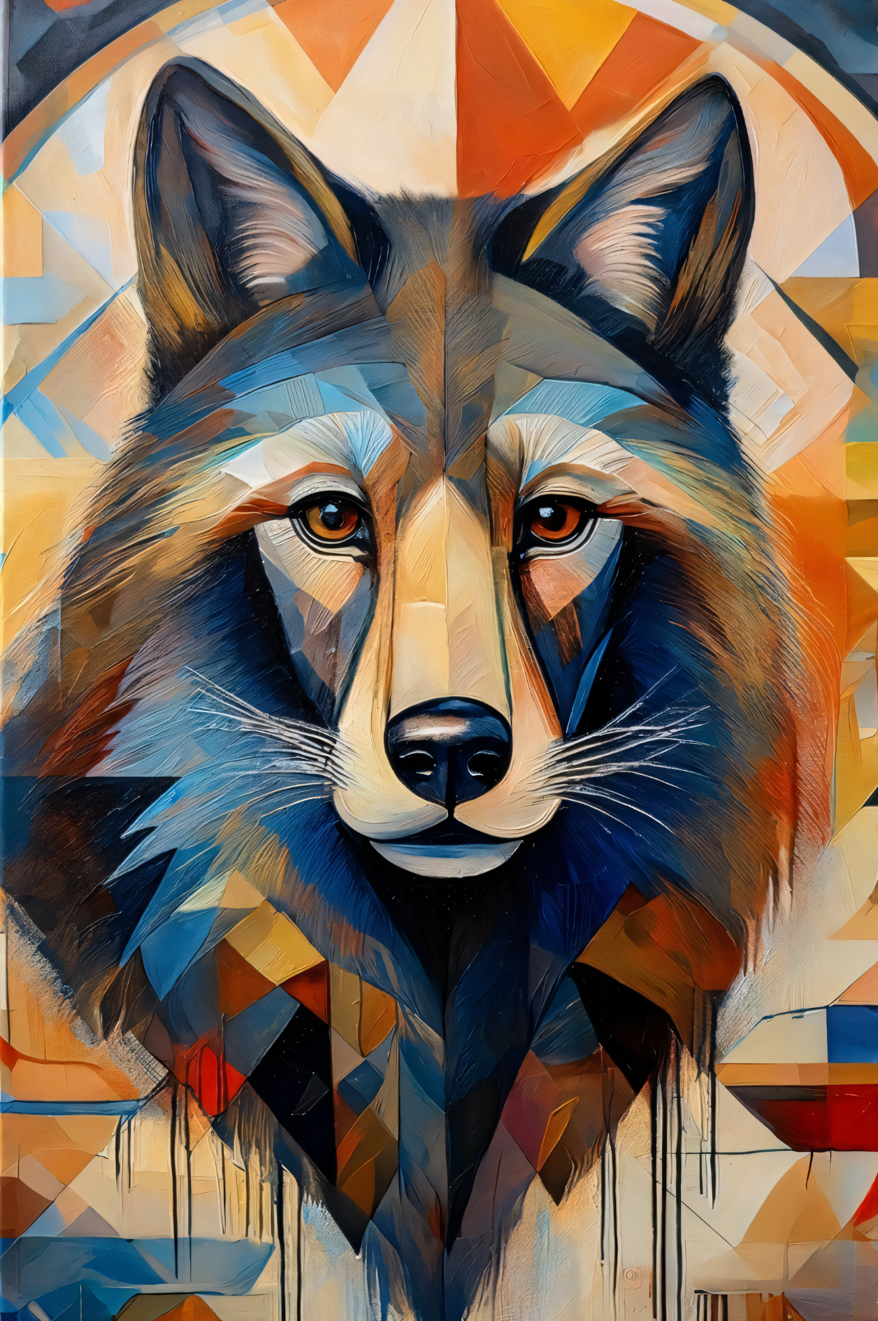 Geometric Guardian Wolf