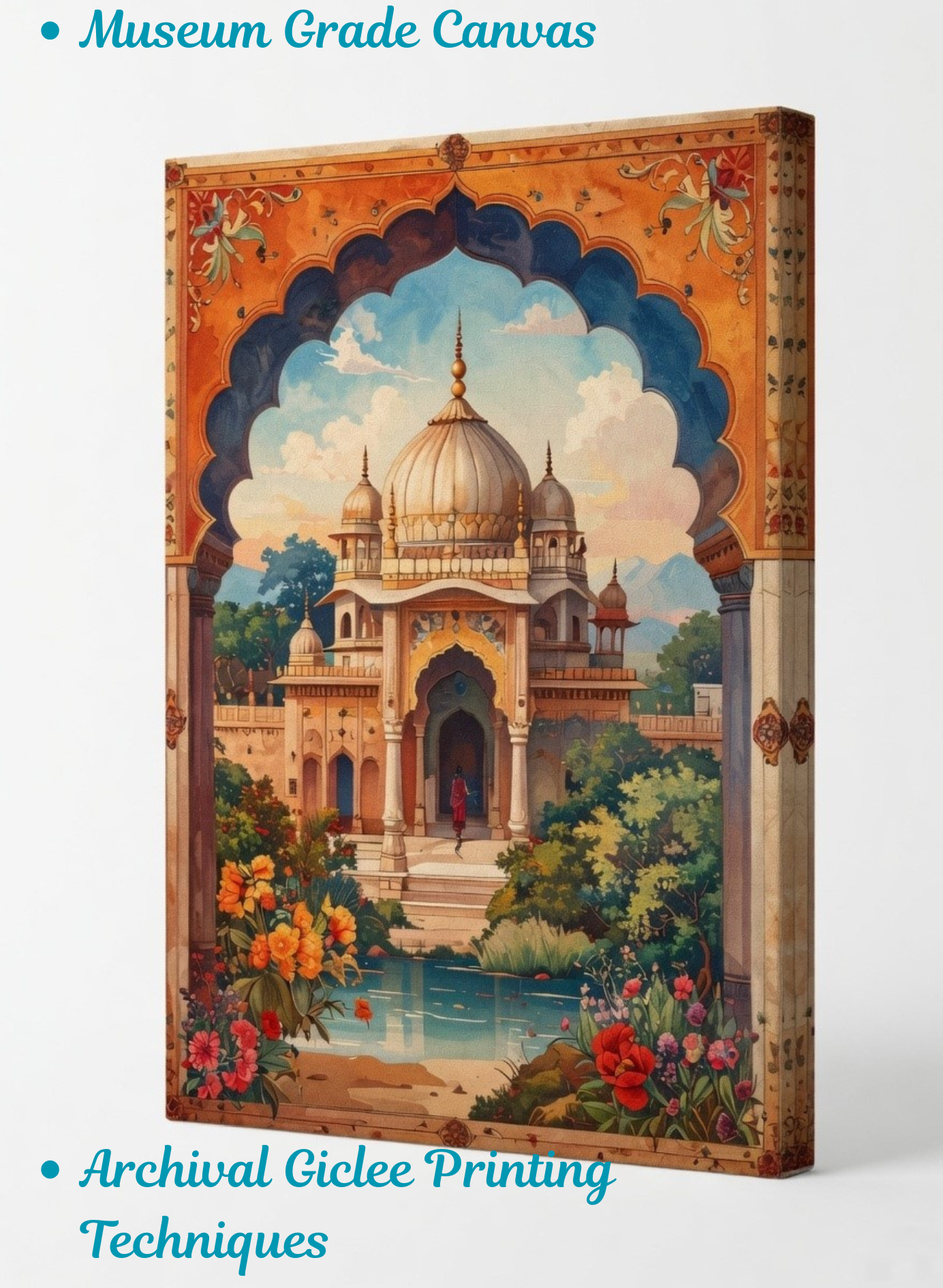 Royal Gardens: Rajasthani Palace Arch Canvas Art