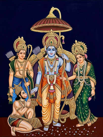 Divine Sovereignty: Ram Darbar Traditional Canvas Art