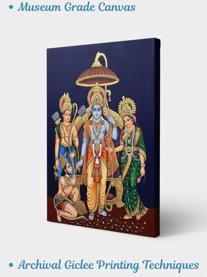 Divine Sovereignty: Ram Darbar Traditional Canvas Art
