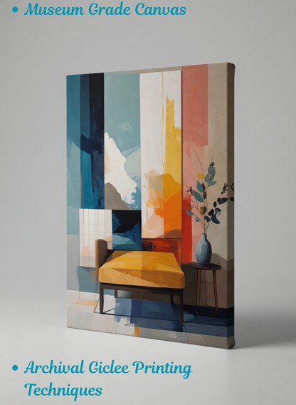 Modern Harmony: Abstract Color Block Interior Canvas Art