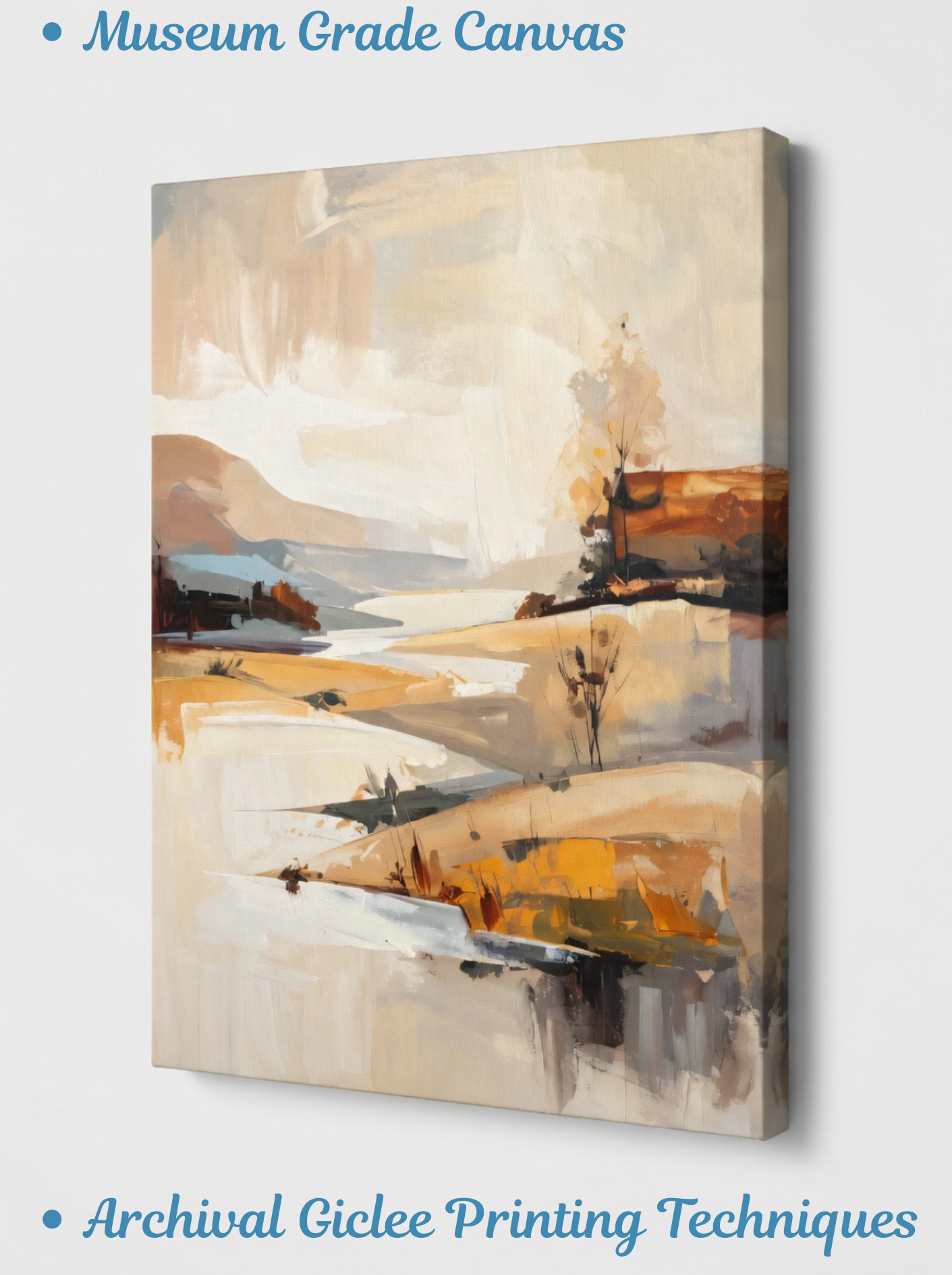 Golden Sands: Minimalist Abstract Horizon Canvas Art