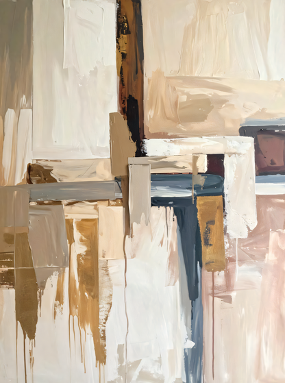 Fragmented Silence: Contemporary Mixed Media Wall Art
