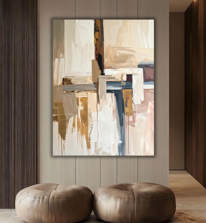 Fragmented Silence: Contemporary Mixed Media Wall Art