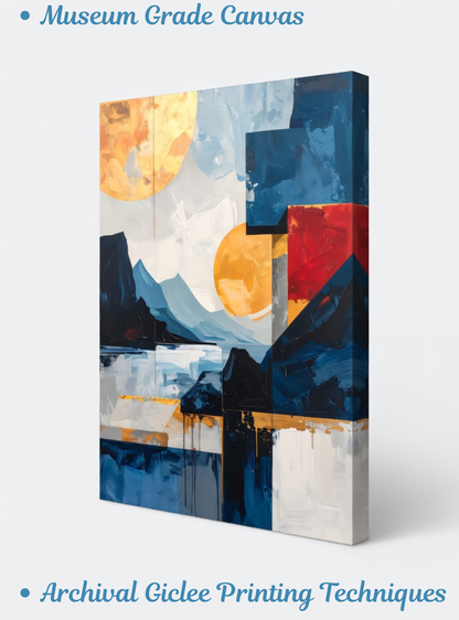 Celestial Peaks: Geometric Abstract Landscape