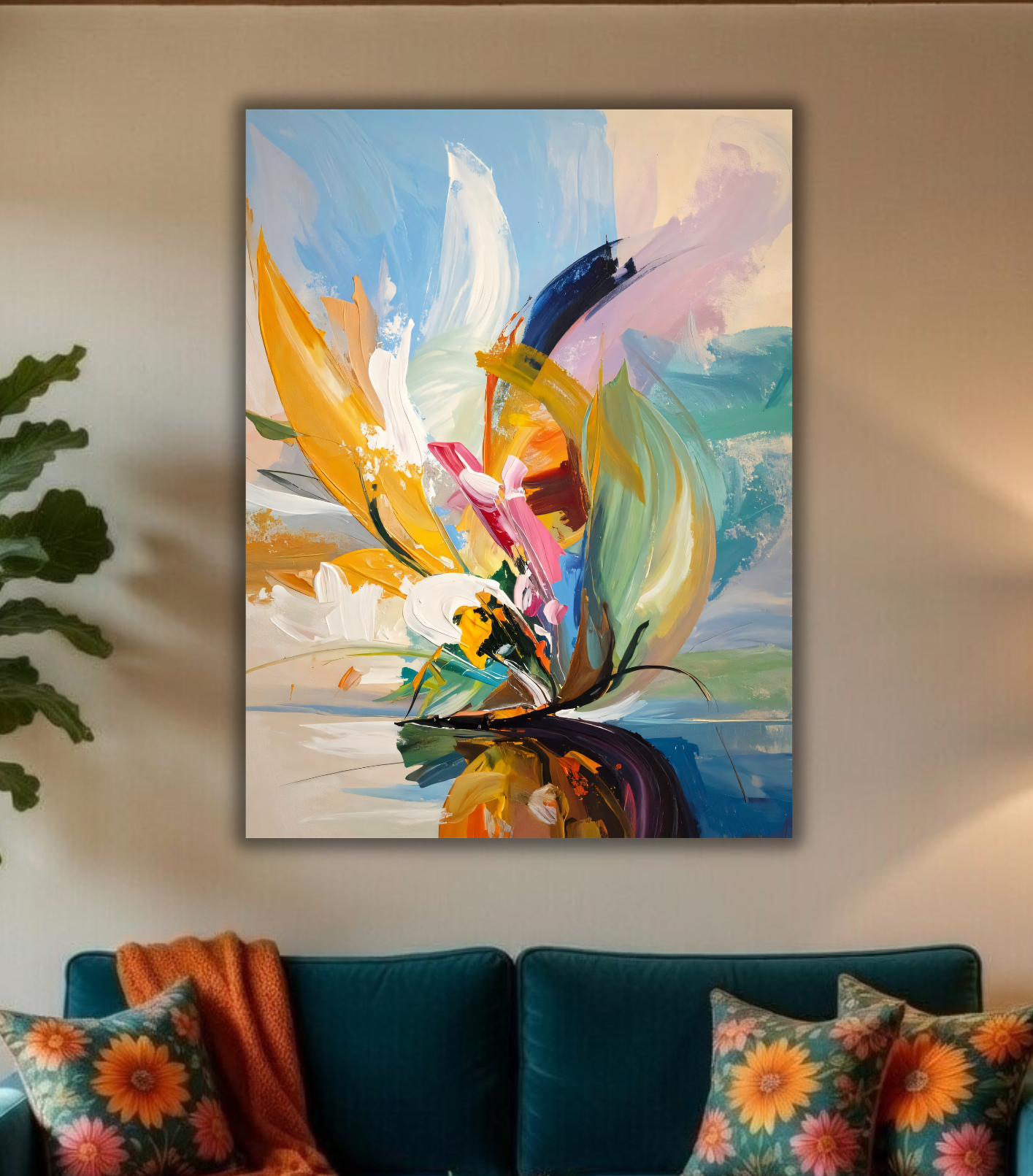 Tropical Bloom: Abstract Expressionist Floral