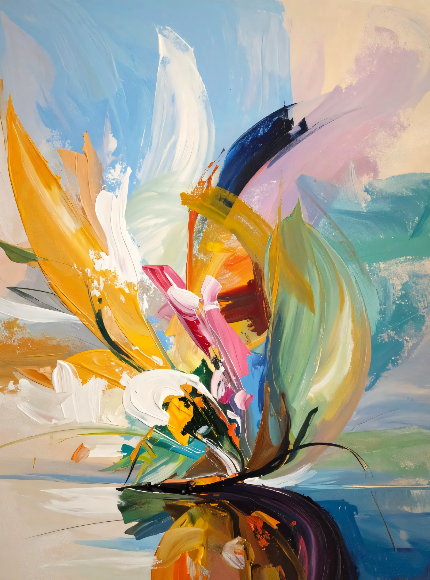 Tropical Bloom: Abstract Expressionist Floral