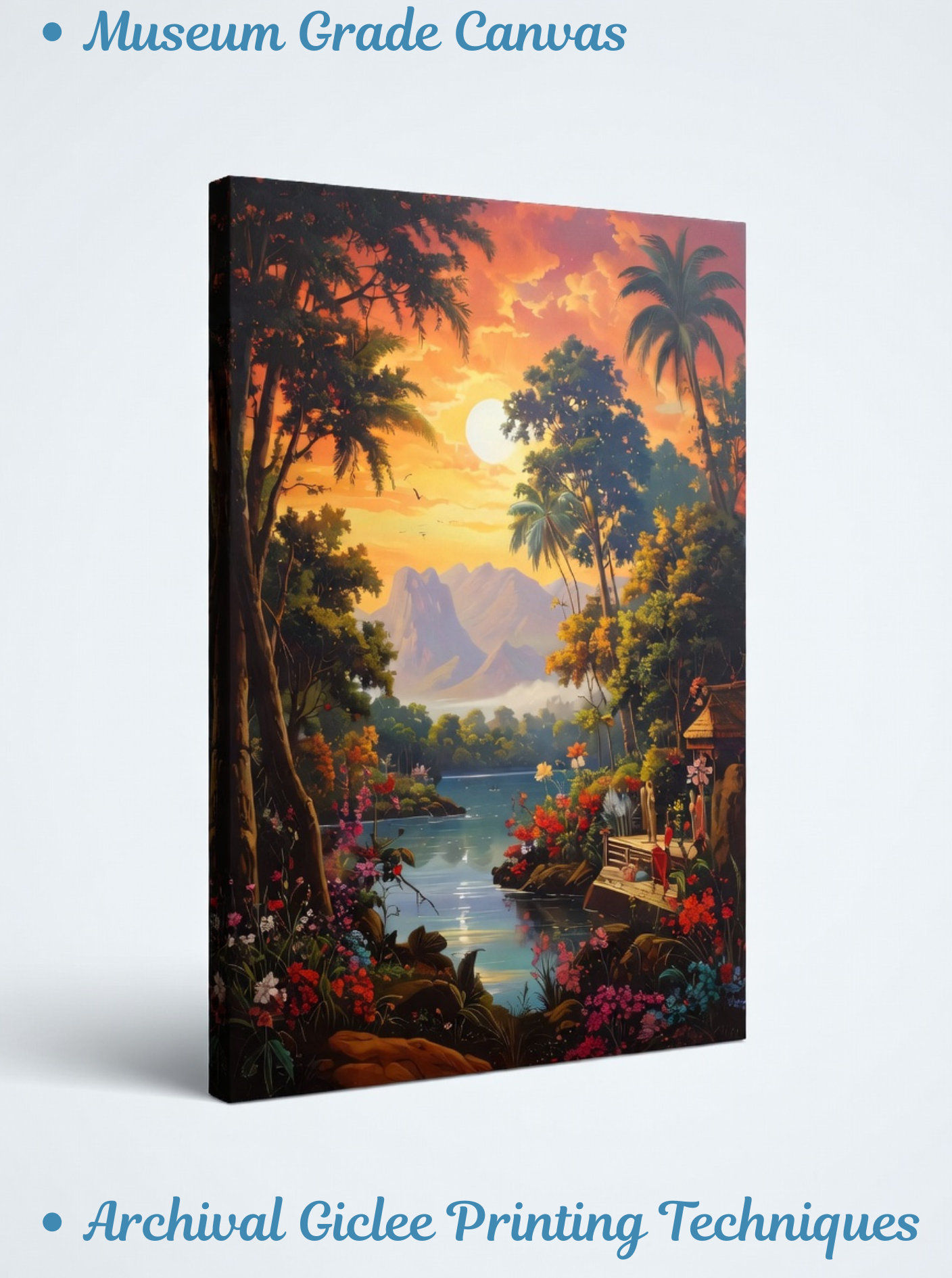 Golden Oasis: Lush Tropical Sunset