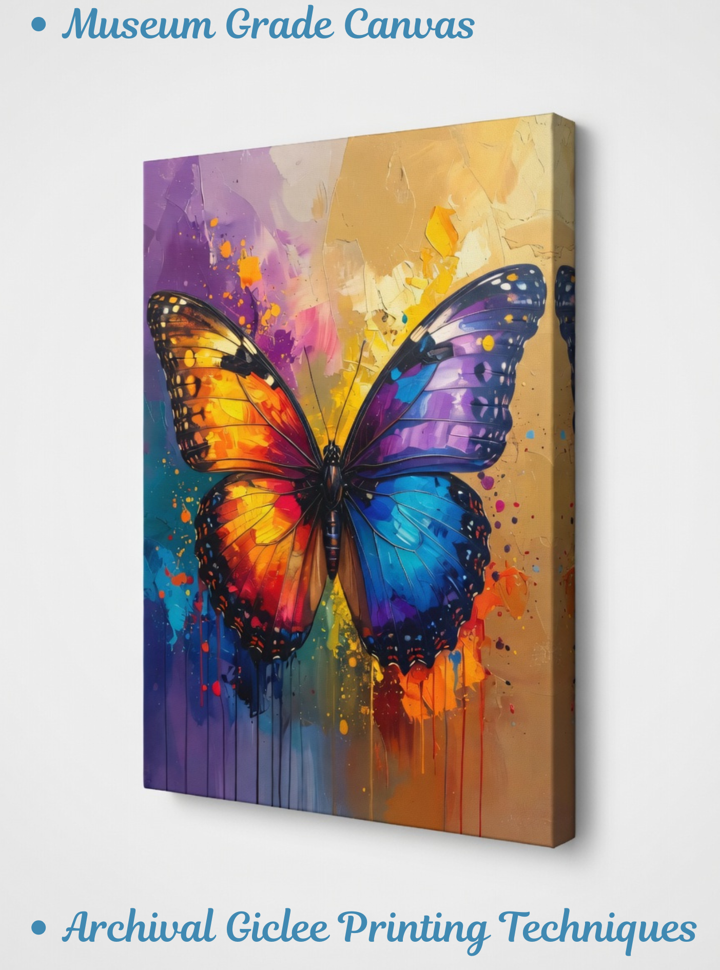 Prismatic Flight: Abstract Monarch Canvas Art